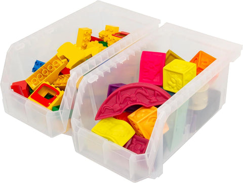 ReadySpace Akro-Mils filled with office supplies for tidy workspace