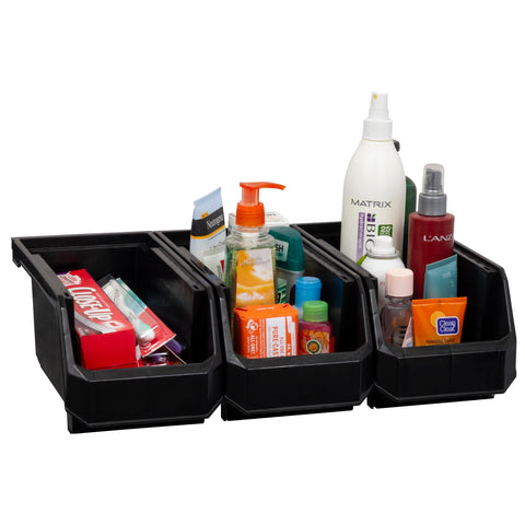 ReadySpace bins beside a ruler to show dimensions and practical scale