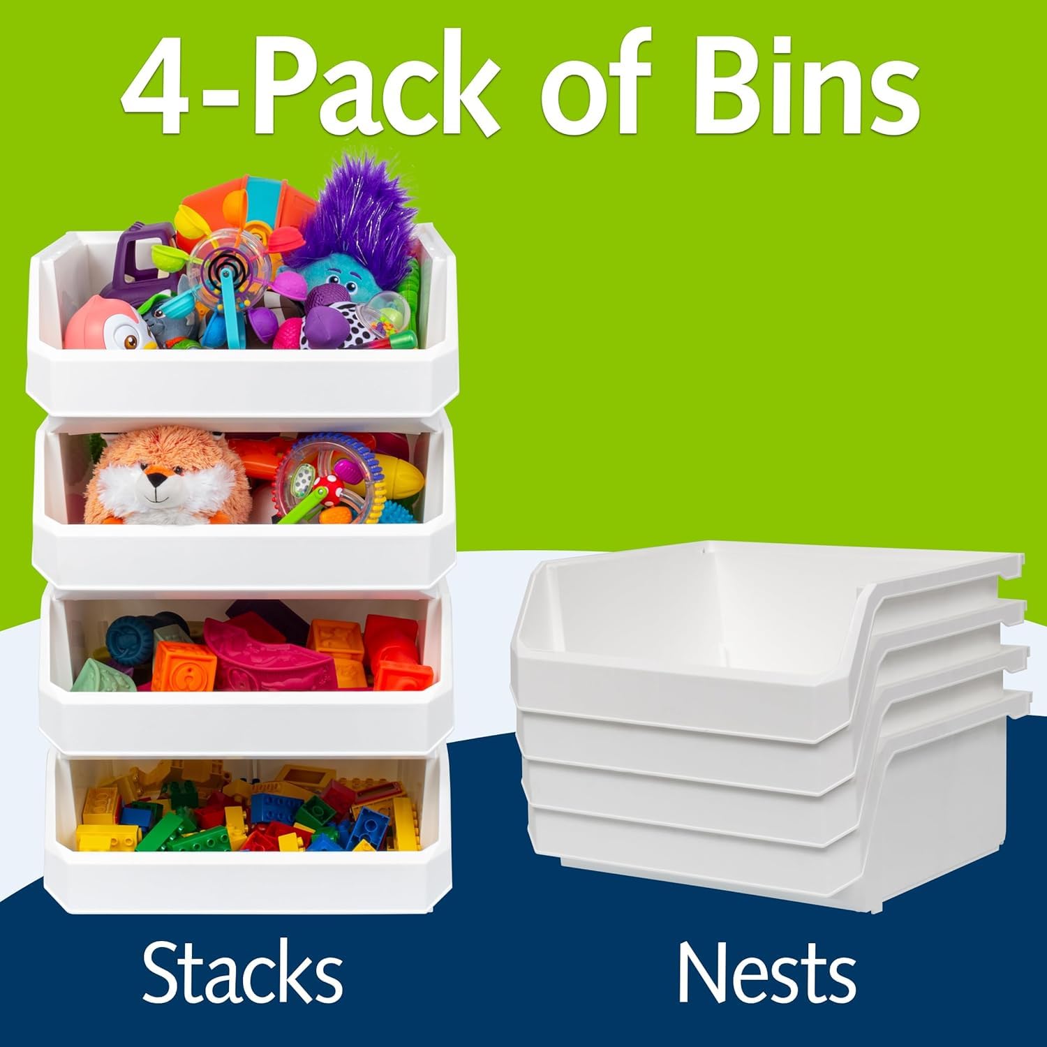 ReadySpace nested bins flat to show compact storage when not in use
