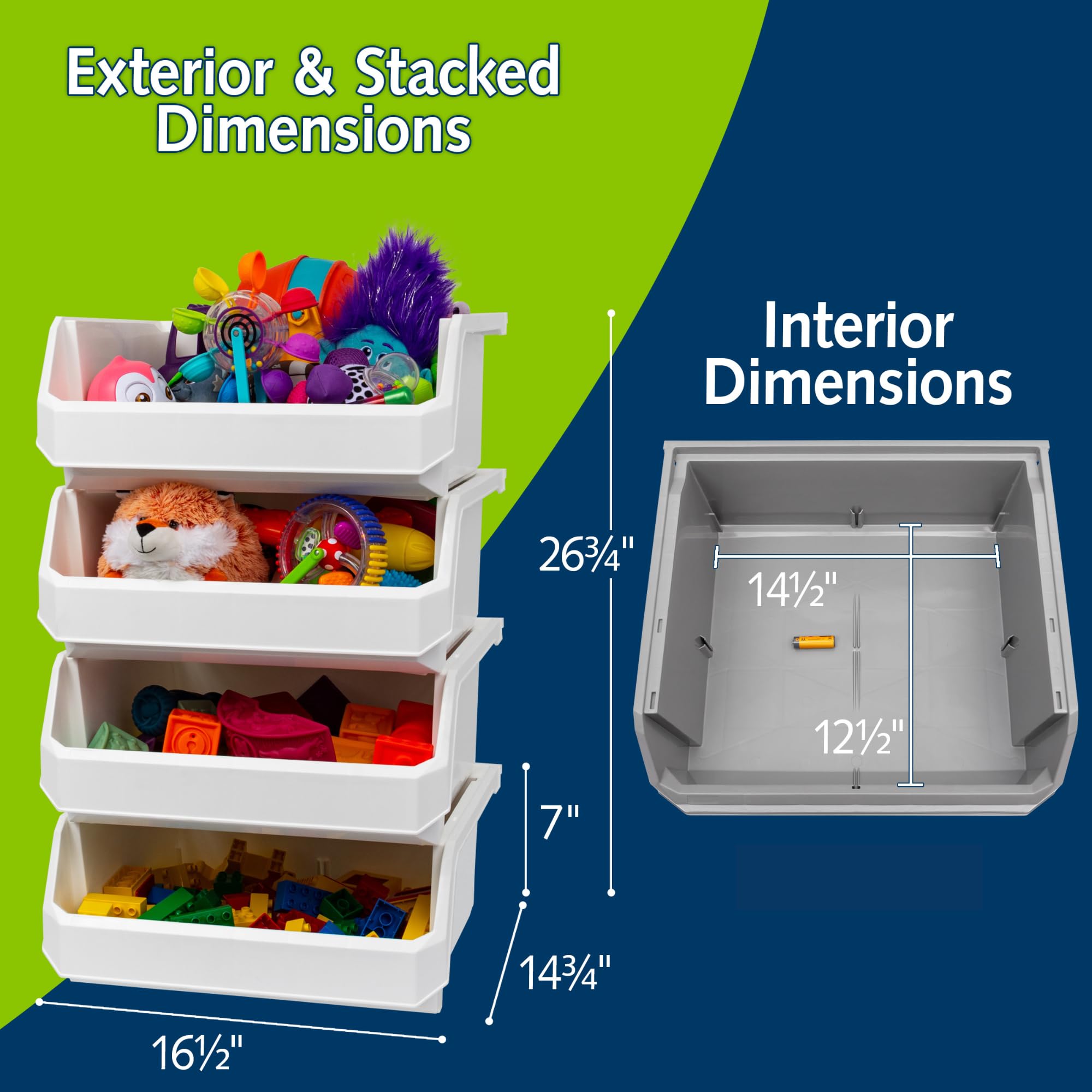 ReadySpace stacked bins inside pantry demonstrating space-saving vertical storage