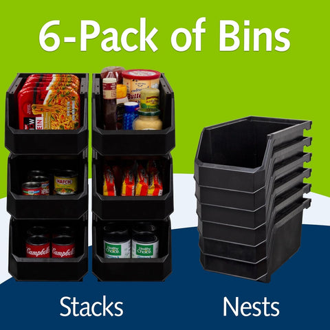 ReadySpace stacked bins on shelf maximizing vertical storage