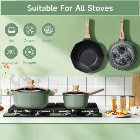 RealCool saucepan in use steaming on stove showing efficient simmering and moisture retention benefit