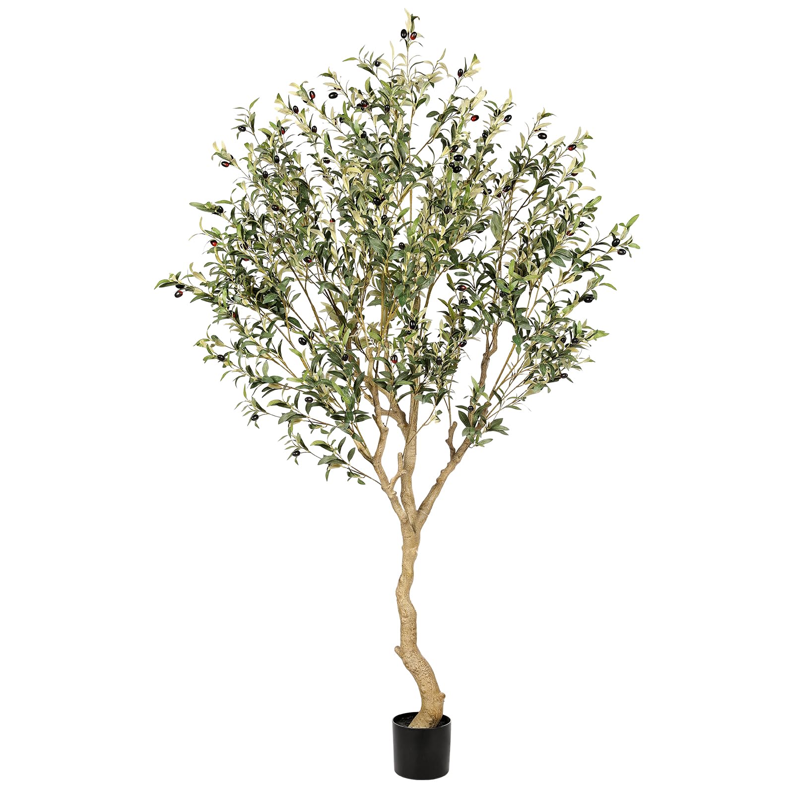 REALEAD 7ft olive tree front view showing tall natural decor and instant greenery