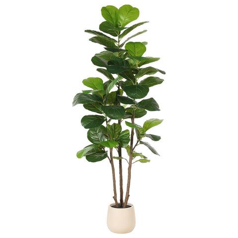 REALEAD front view of full 6ft faux fiddle leaf fig showing natural scale and appeal