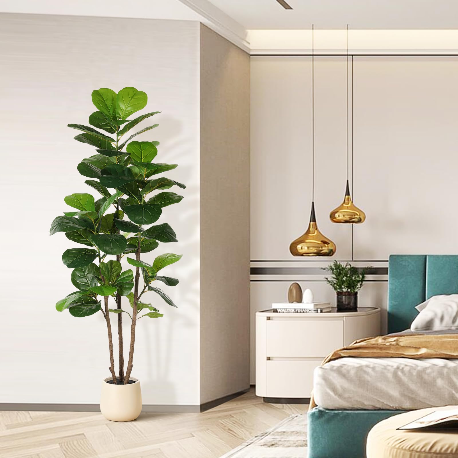 REALEAD close-up of the included tall planter highlighting sturdy decorative finish