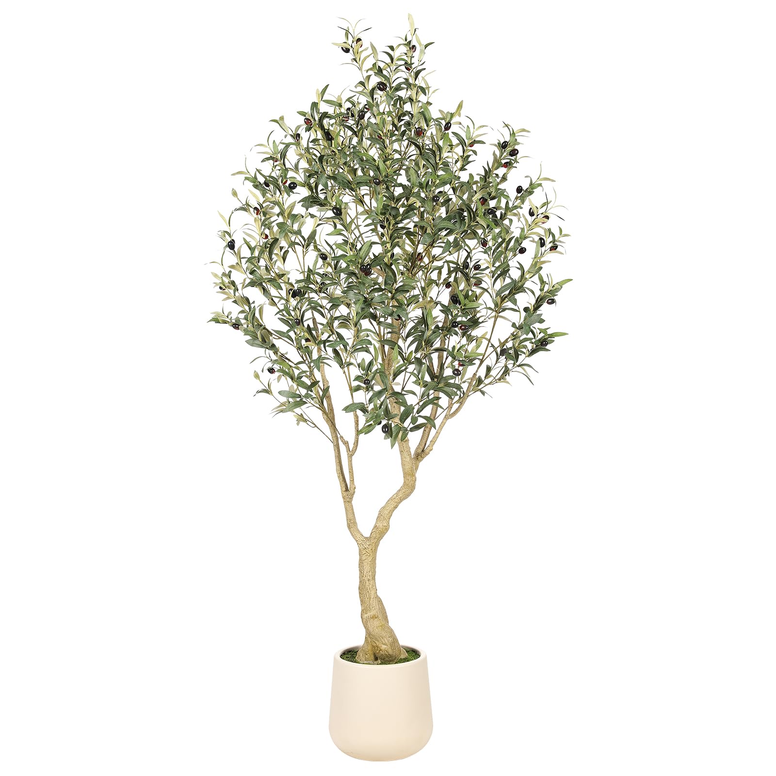 REALEAD artificial olive tree front view showing full height and balance