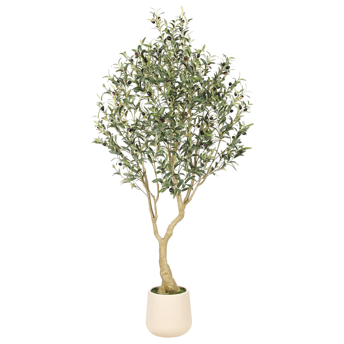 REALEAD artificial olive tree front view showing full height and balance