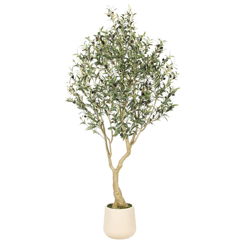 REALEAD artificial olive tree front view showing full height and balance