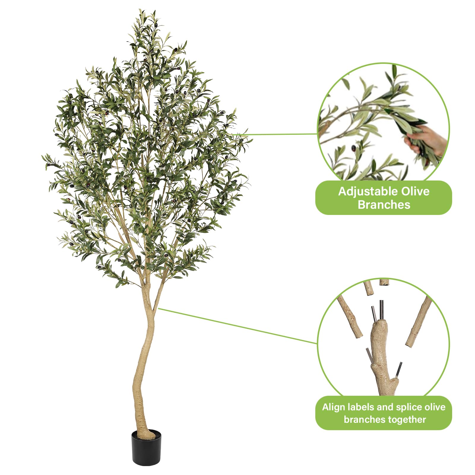 REALEAD faux olive tree styled in living room creating cozy, elevated decor