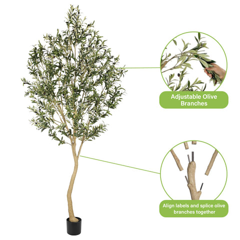 REALEAD faux olive tree styled in living room creating cozy, elevated decor