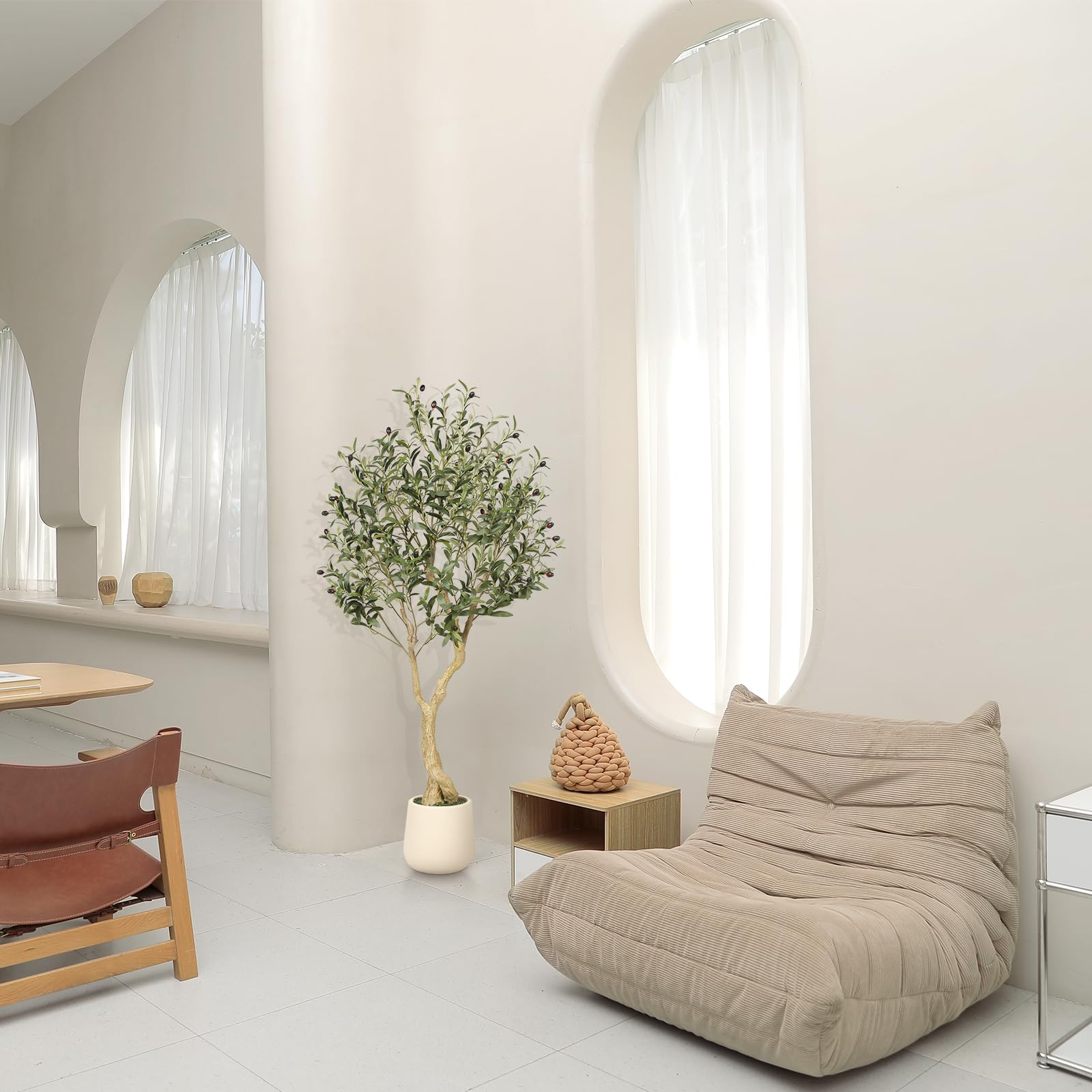 REALEAD beside sofa to show 5ft scale and space-saving vertical accent benefit