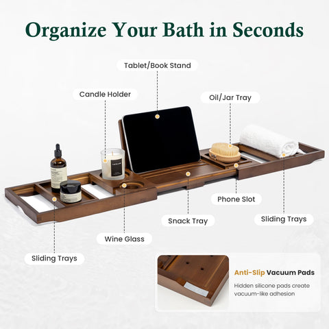Realgulf bamboo tablet slot detail demonstrating secure hands-free viewing benefit