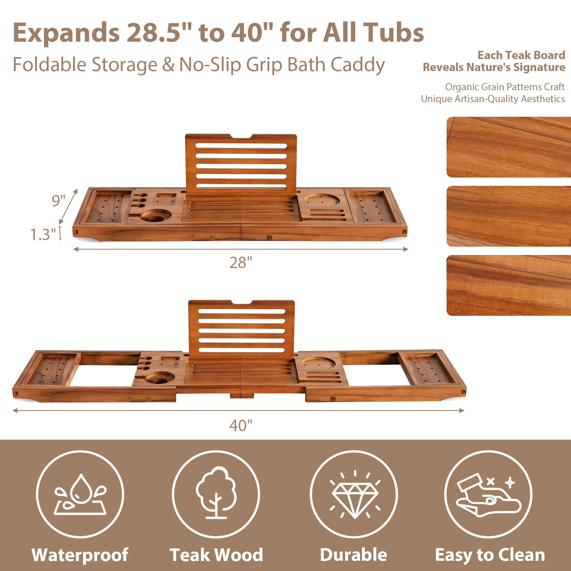 Realgulf tray staged in bathtub demonstrating organized relaxing bath setup