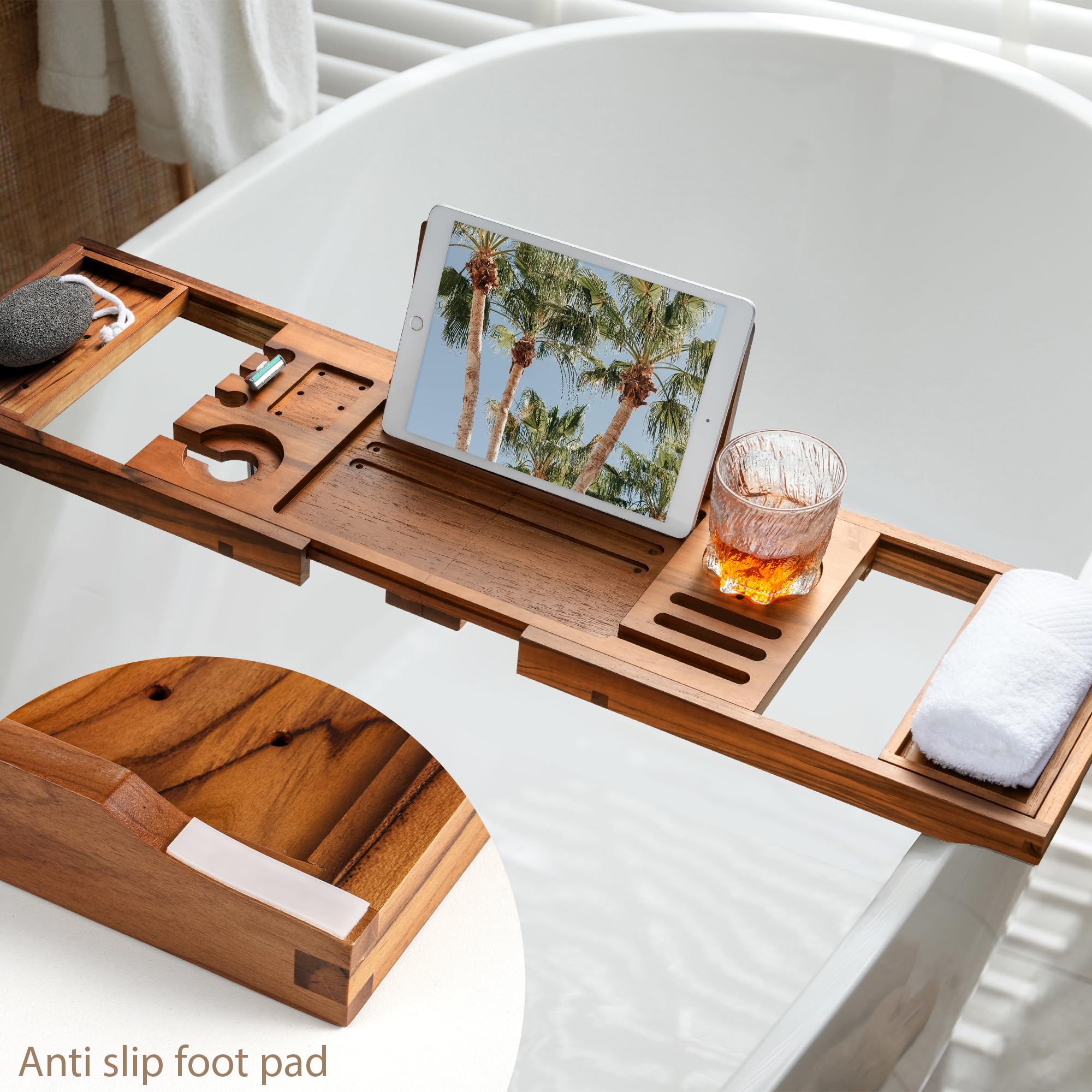 Realgulf tablet slot and stemware positions holding devices and glasses safely