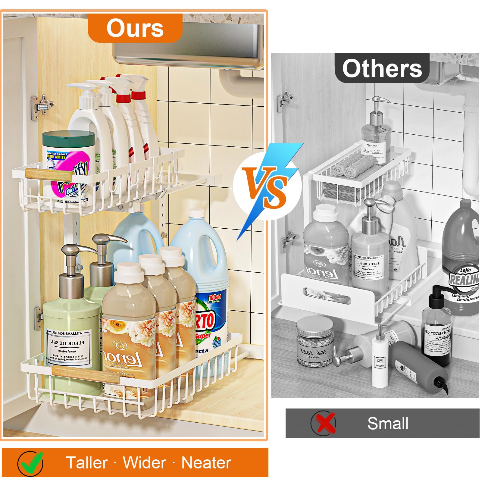 REALINN height adjustment mechanism showing flexible fit between shelves