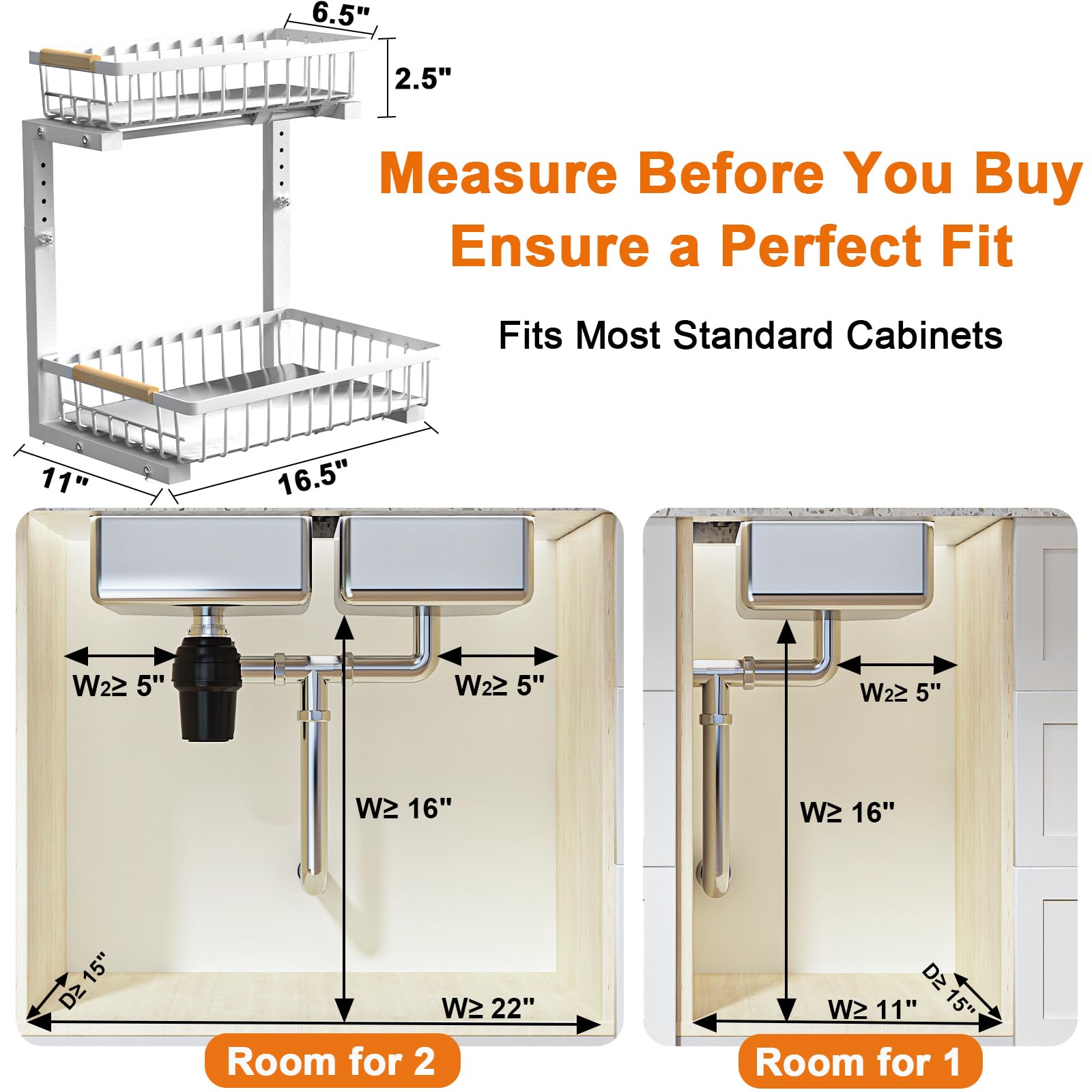 REALINN L-shaped frame close-up fitting around sink pipes for space-saving