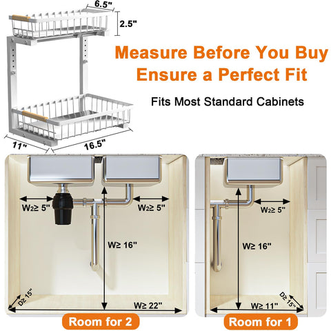 REALINN L-shaped frame close-up fitting around sink pipes for space-saving