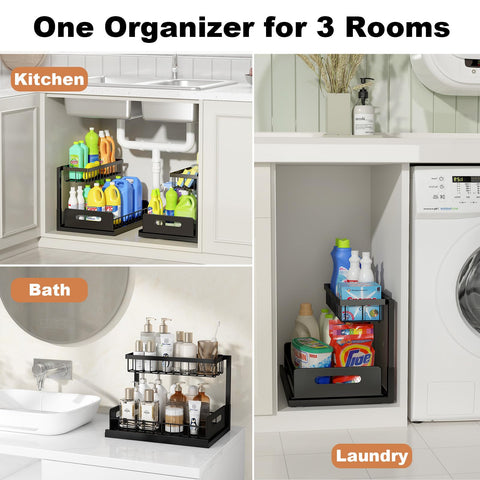REALINN organizer beside bottles showing scale and capacity benefit