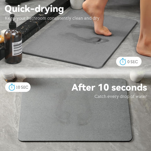 Realion mat on bathroom floor in use offering safe step-out benefit
