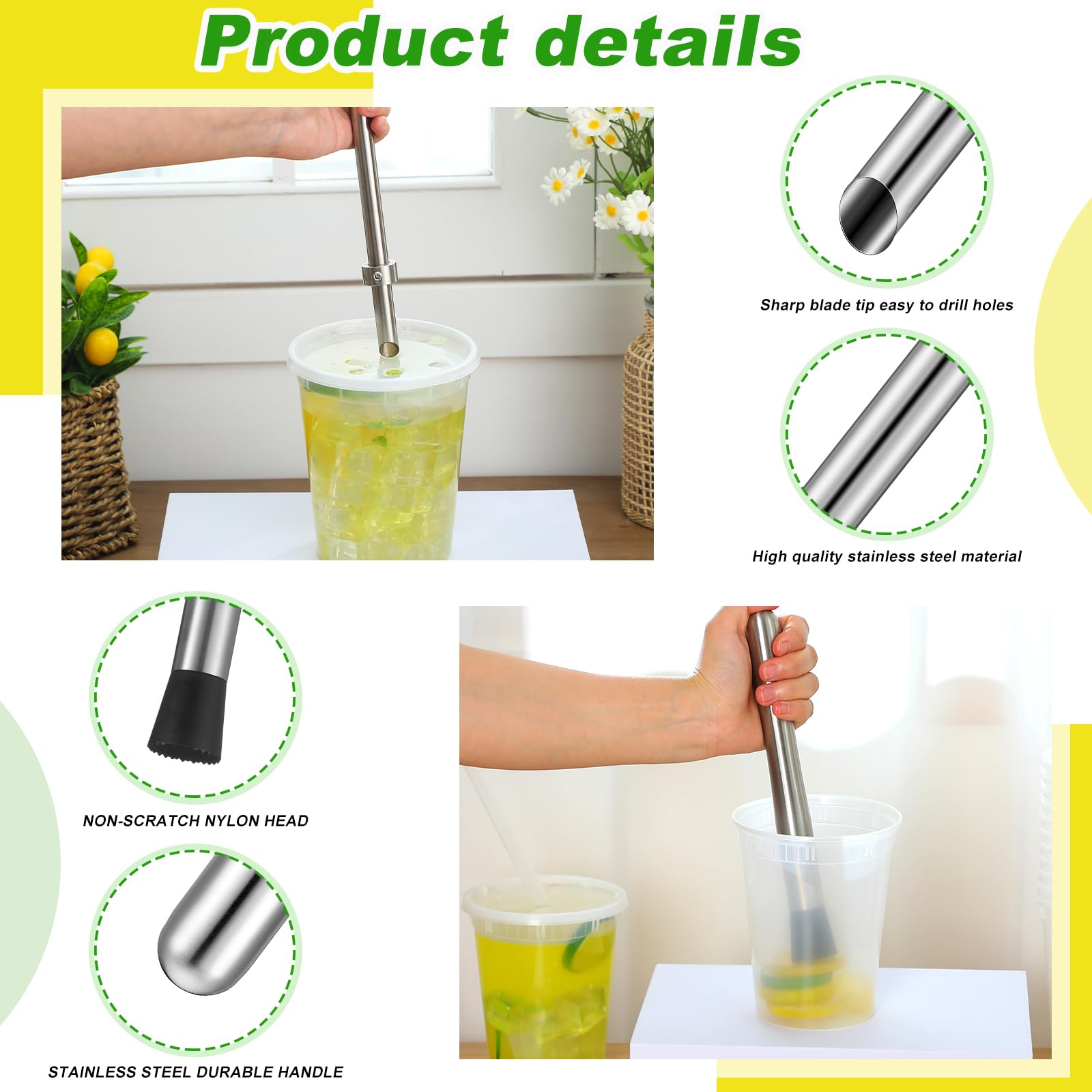 Reallnaive handheld juice blender and stirring spoon for fast mixing