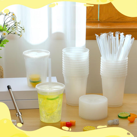 Reallnaive stacked lids and nested cups for compact storage convenience