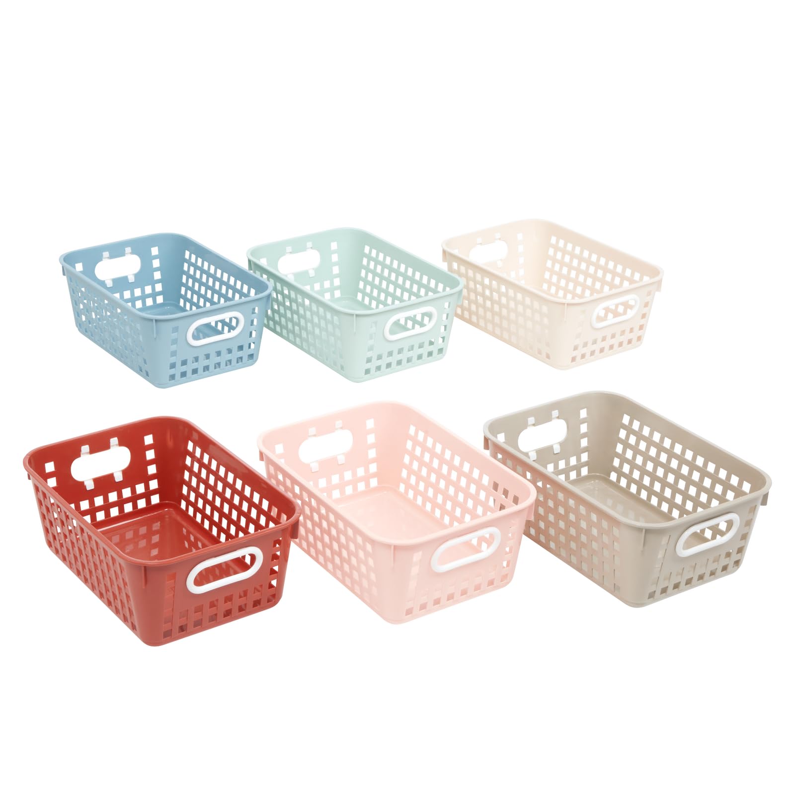 Really Good Stuff basket with books inside showing compact, book-friendly fit