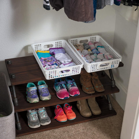 Really Good Stuff baskets beside letter paper showing true size