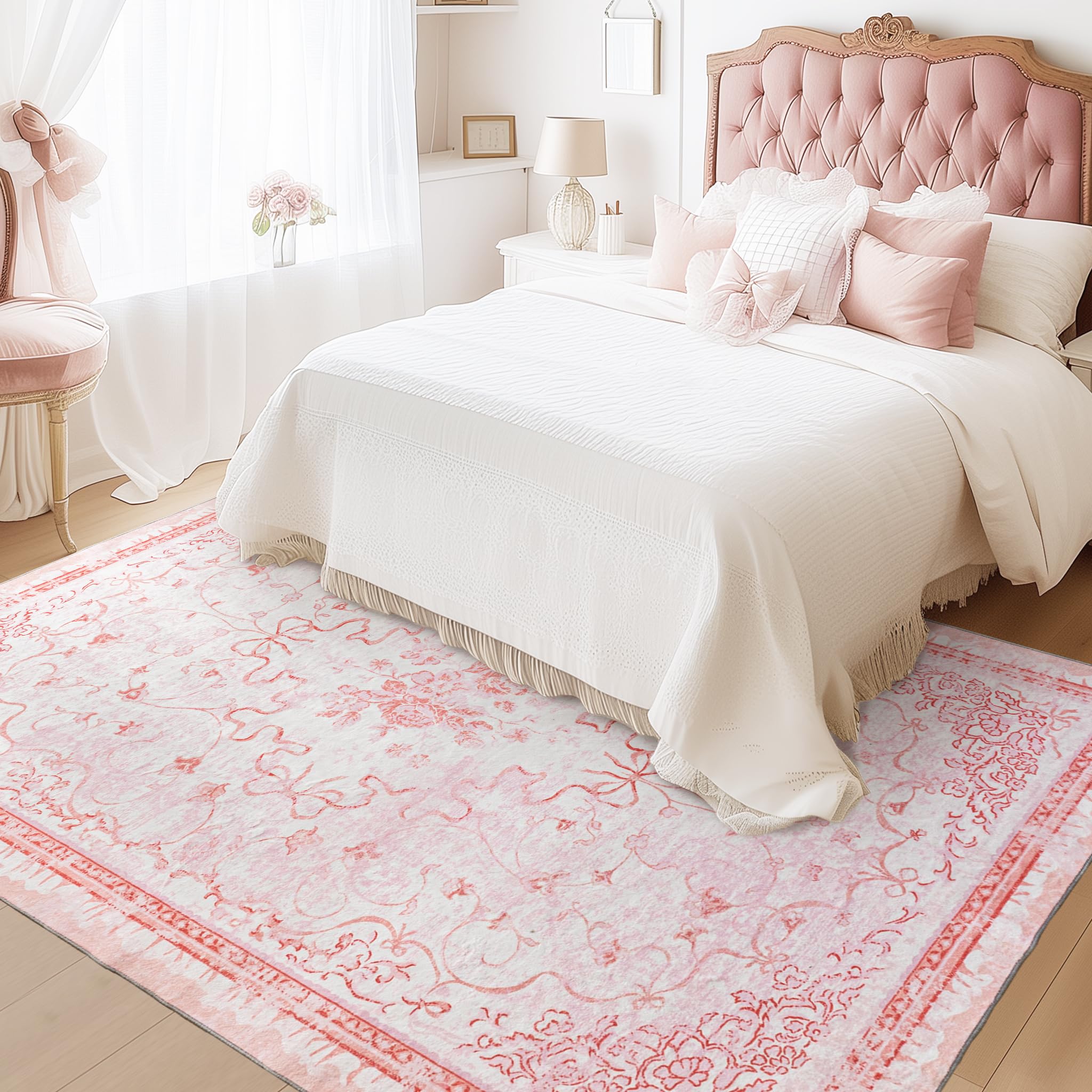 REBBORUG floral and bow pattern detail offering delicate, romantic design
