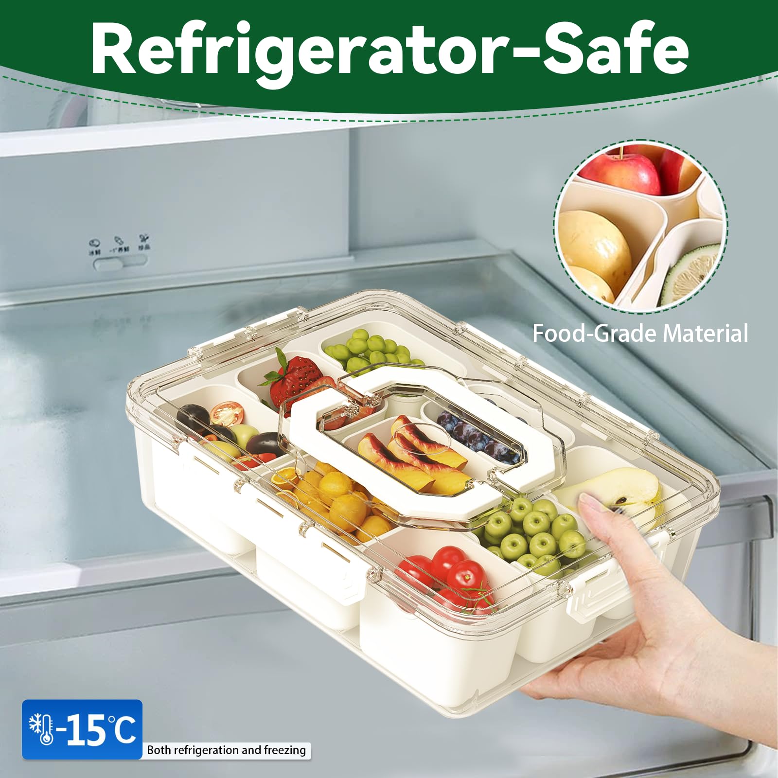 REBECAT close-up of lid snap and handle showing secure transport benefit