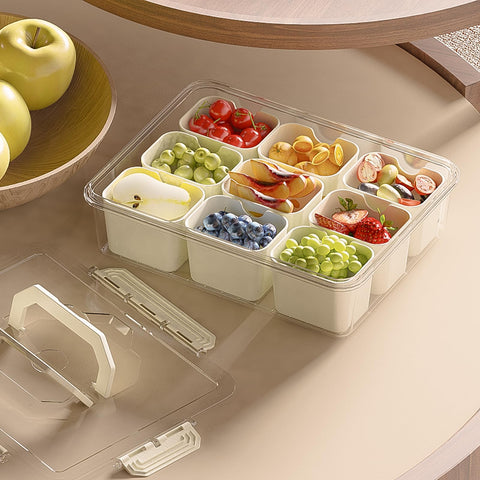 REBECAT stacked trays with lids highlighting convenient storage and space savings
