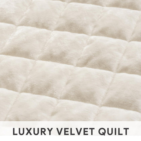 RECYCO king quilt styled on bed to show full coverage and room enhancement