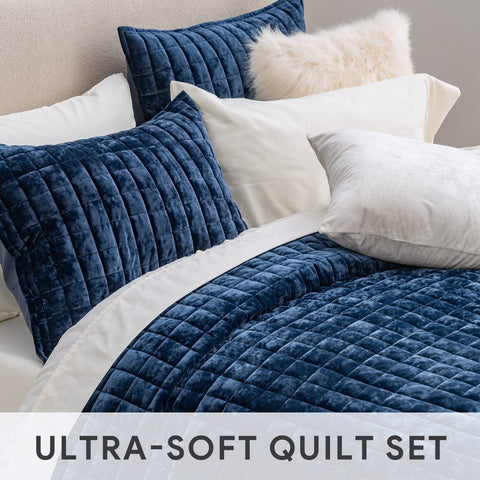 RECYCO king quilt displayed on mattress for size clarity and full coverage