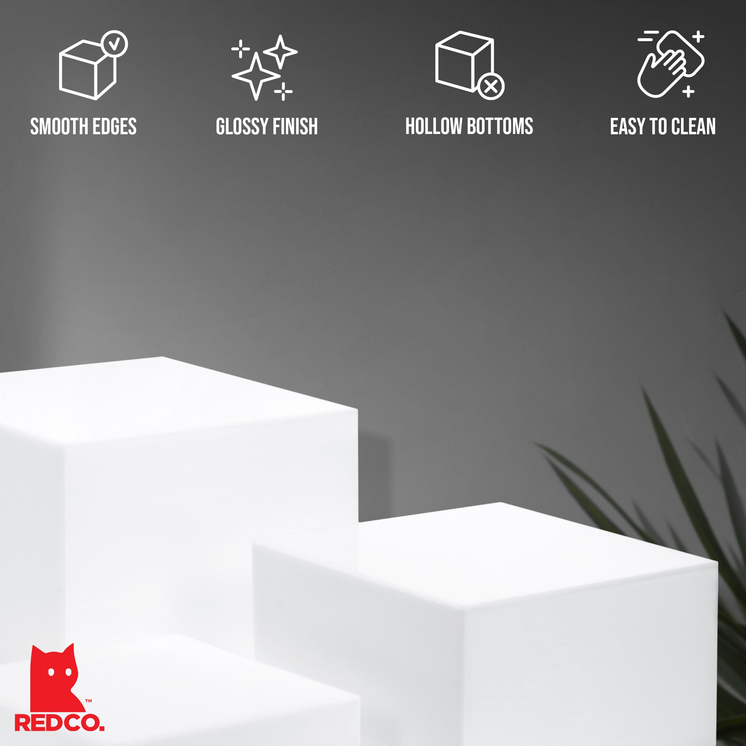 Red Co cubes presenting jewelry to enhance product visibility and appeal
