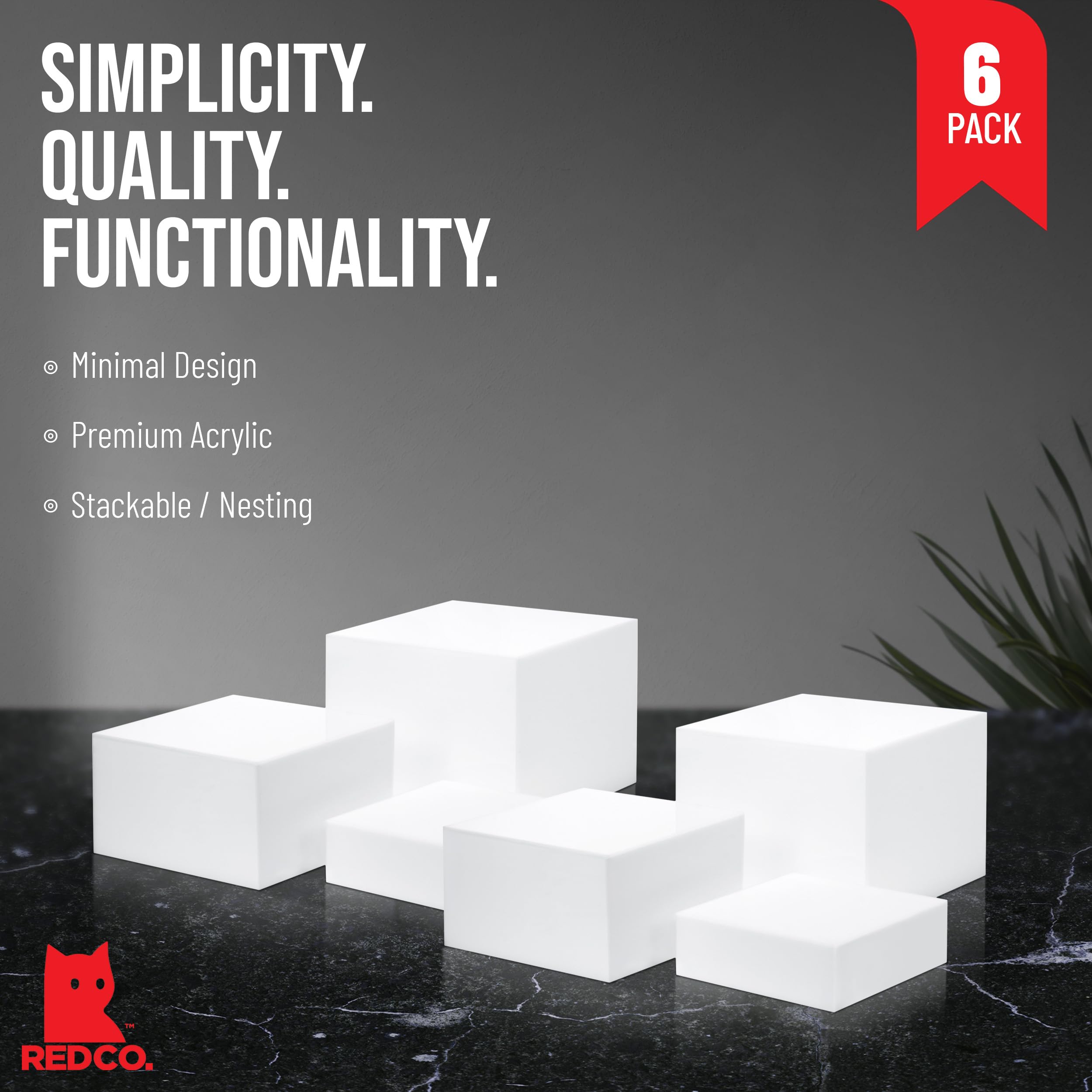 Red Co nested cubes stacked for compact storage and convenient transport