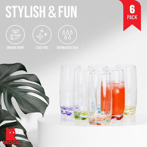 Red Co. close-up of colored bases highlighting easy drink identification and style