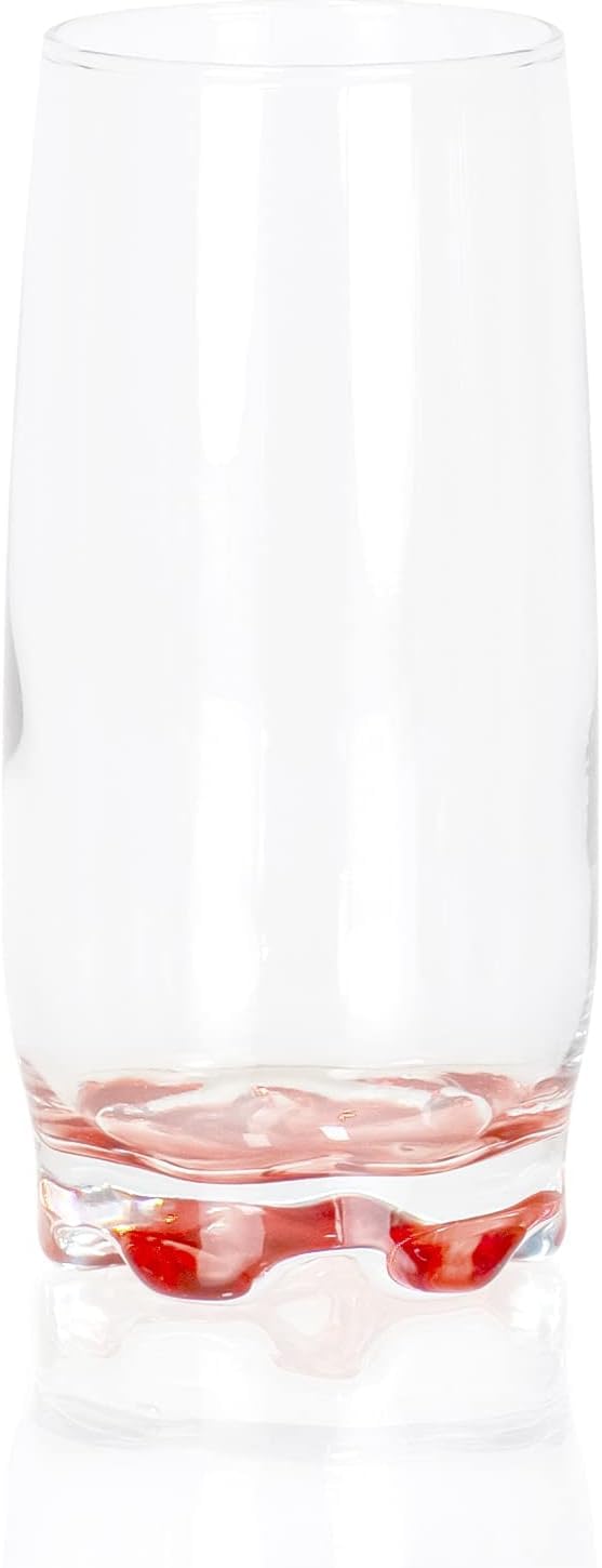 Red Co. glasses on picnic blanket showing outdoor durability and vibrant look