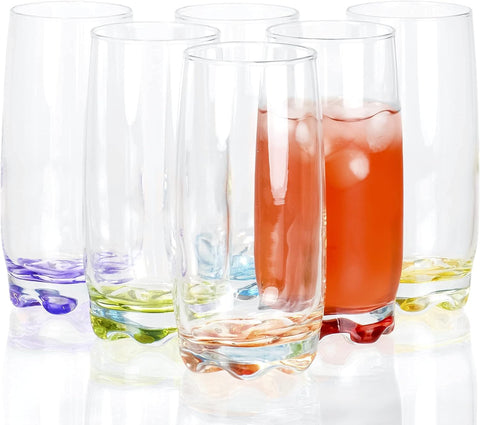 Red Co. glasses stacked neatly to show compact storage and space-saving benefit