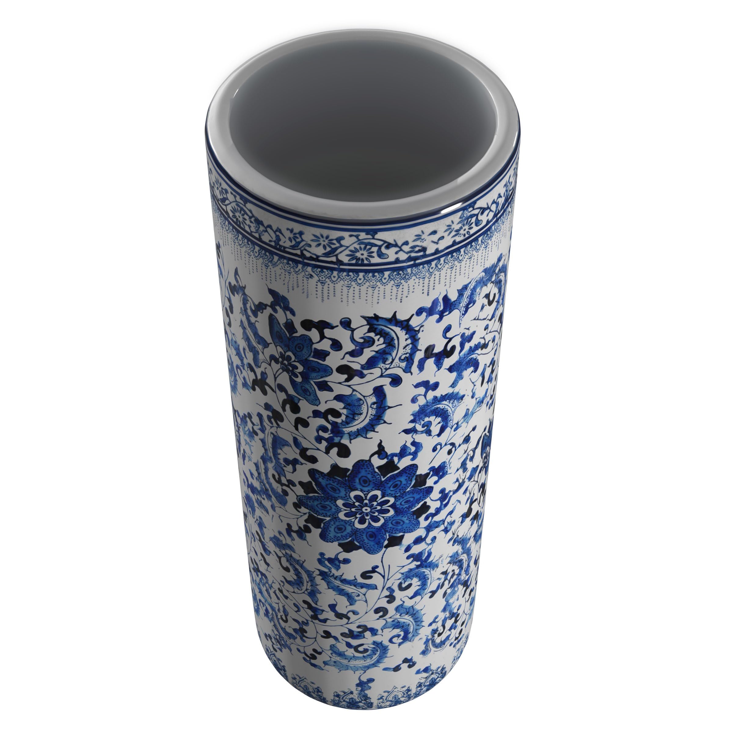 Red Lantern lifestyle shot in foyer showing decorative storage and welcoming entry benefit