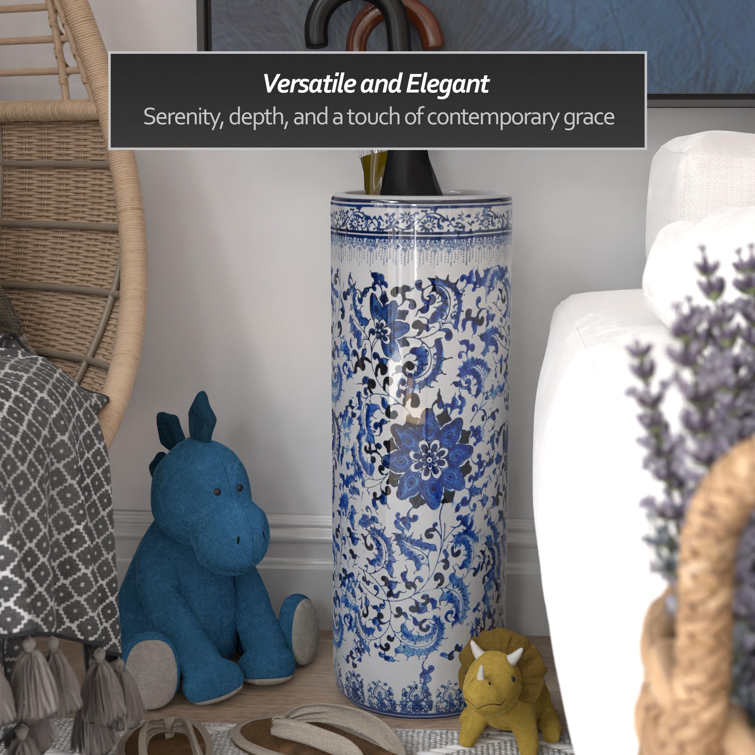 Red Lantern side profile placed on console table adding decorative elegance to entryway