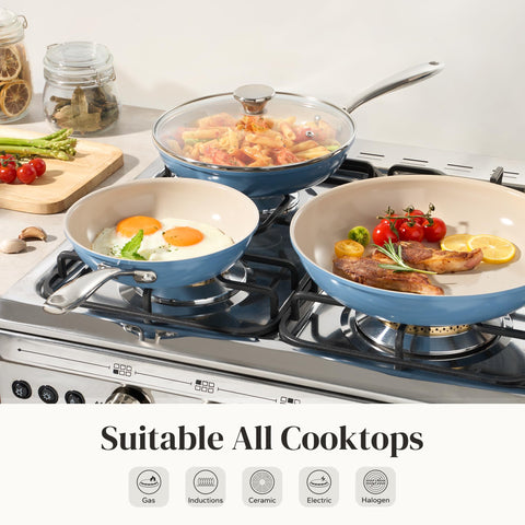 Redchef pan positioned in dishwasher rack indicating convenient cleaning