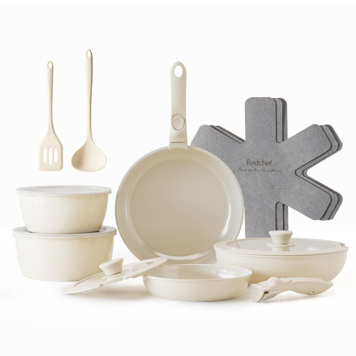 Redchef front packaging showing full 16-piece set and clear contents benefit