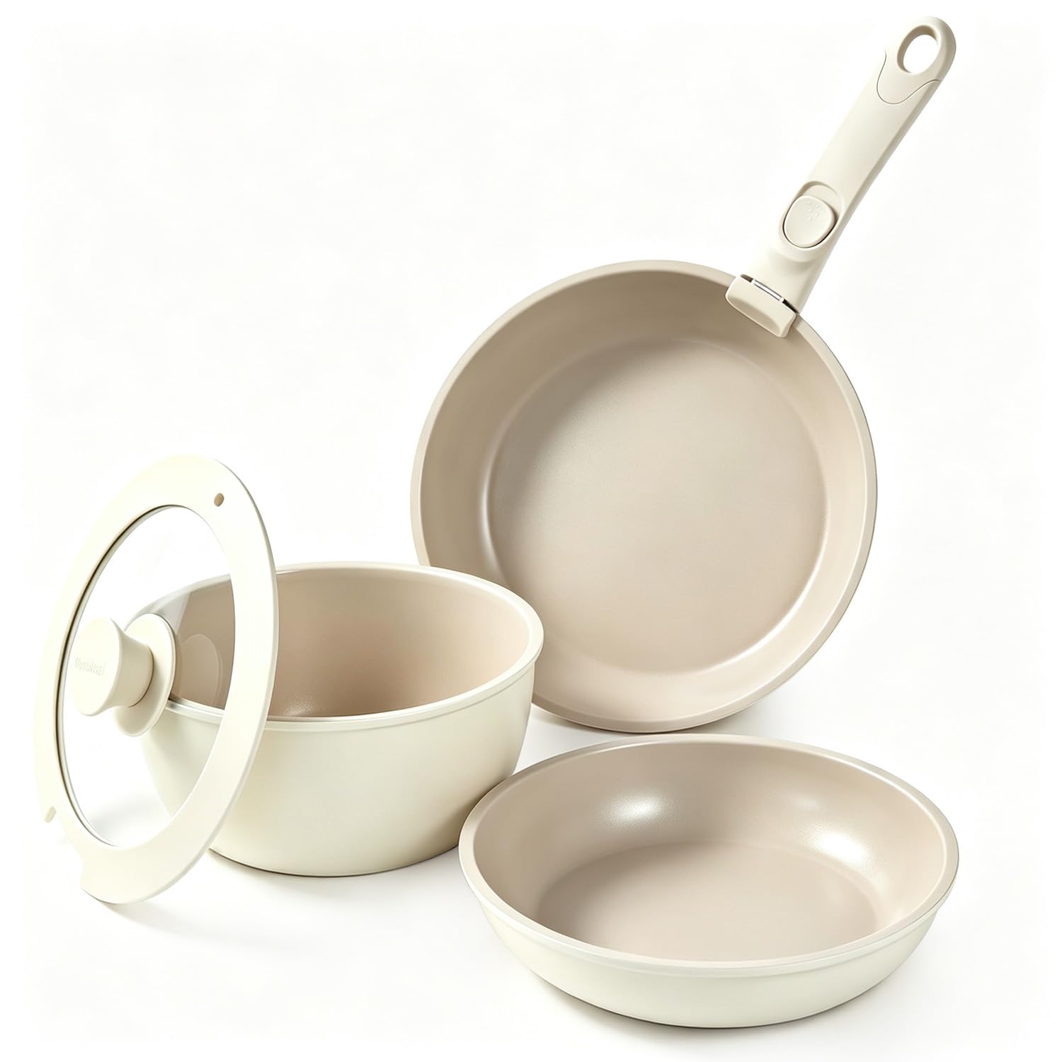Redchef front packaging showing full cookware set and space-saving design benefit