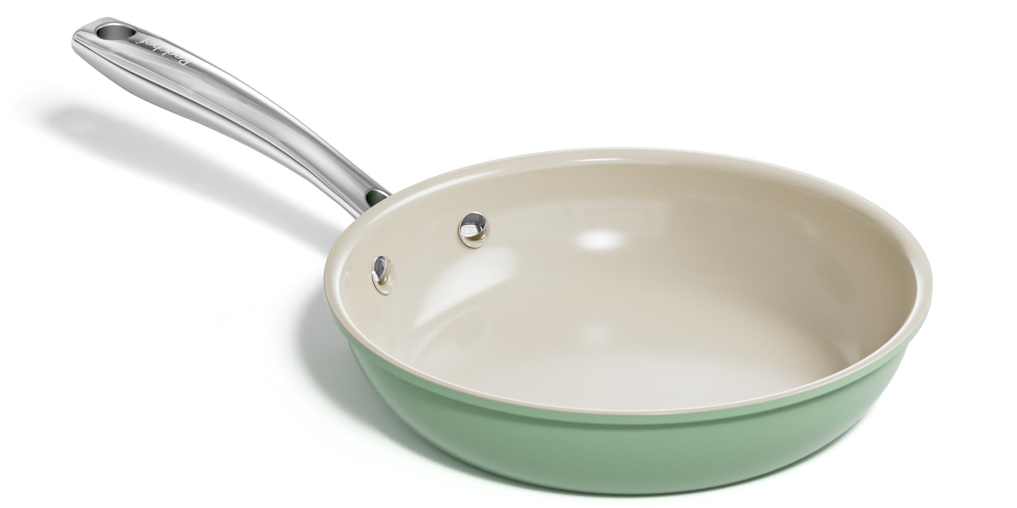 Redchef front view 8-inch pan showing compact cooking surface and shape benefit