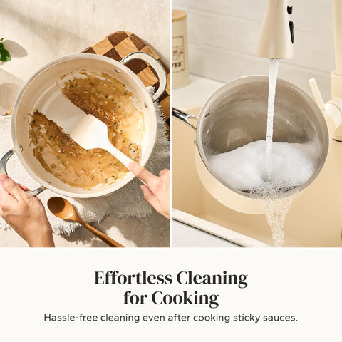 Redchef stay-cool ergonomic handle close-up, providing comfortable safe gripping