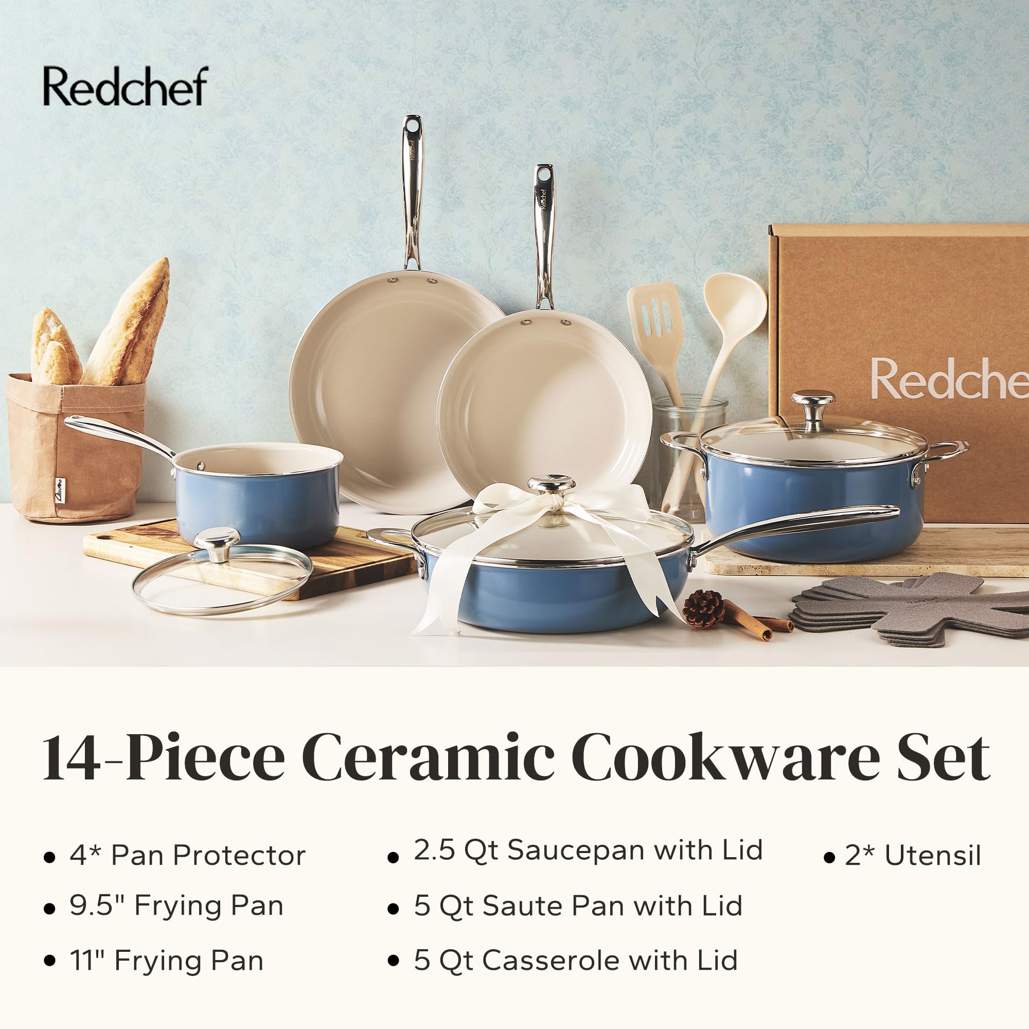 Redchef cookware set on stove in kitchen showing everyday versatility