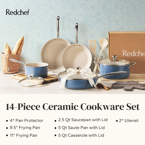 Redchef cookware set on stove in kitchen showing everyday versatility