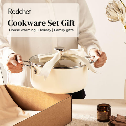 Redchef cookware in a kitchen being used for family meal convenience