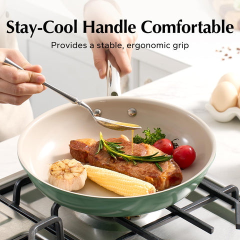 Redchef oven-ready pan in rack indicating high-temperature durability and finishing