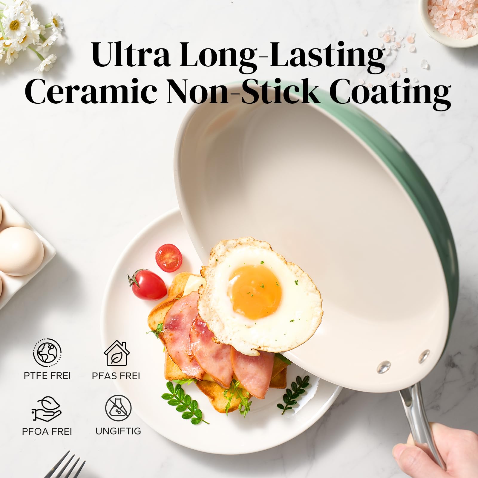 Redchef pan on induction stove demonstrating compatibility and fast even heating