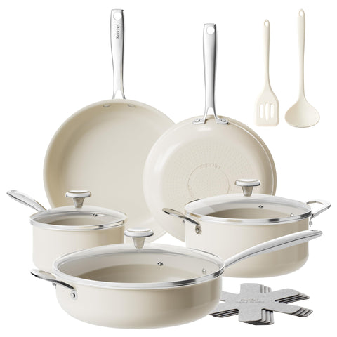 Redchef set front packaging showing complete cookware collection and convenience